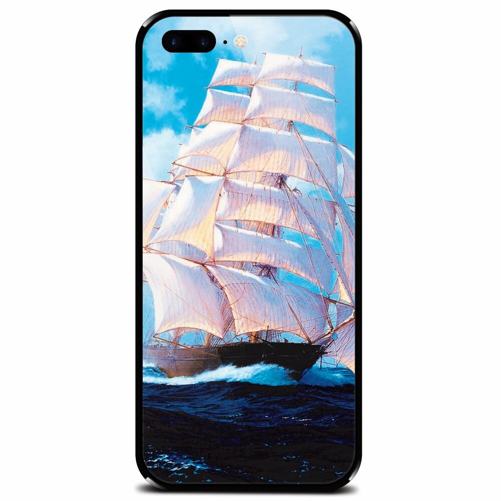 Husa din sticla securizata pentru Apple iPhone 7 Plus, Attractive Art Of Ships