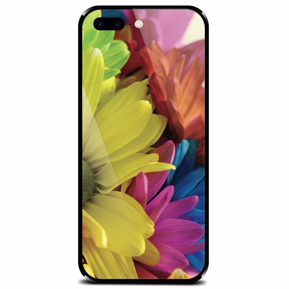Husa din sticla securizata pentru Apple iPhone 8 Plus, Flower