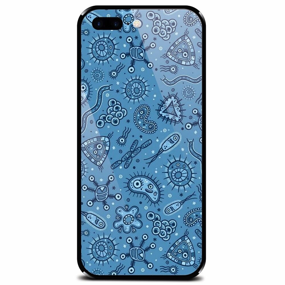 Husa din sticla securizata pentru Apple iPhone 8 Plus, Bacteria