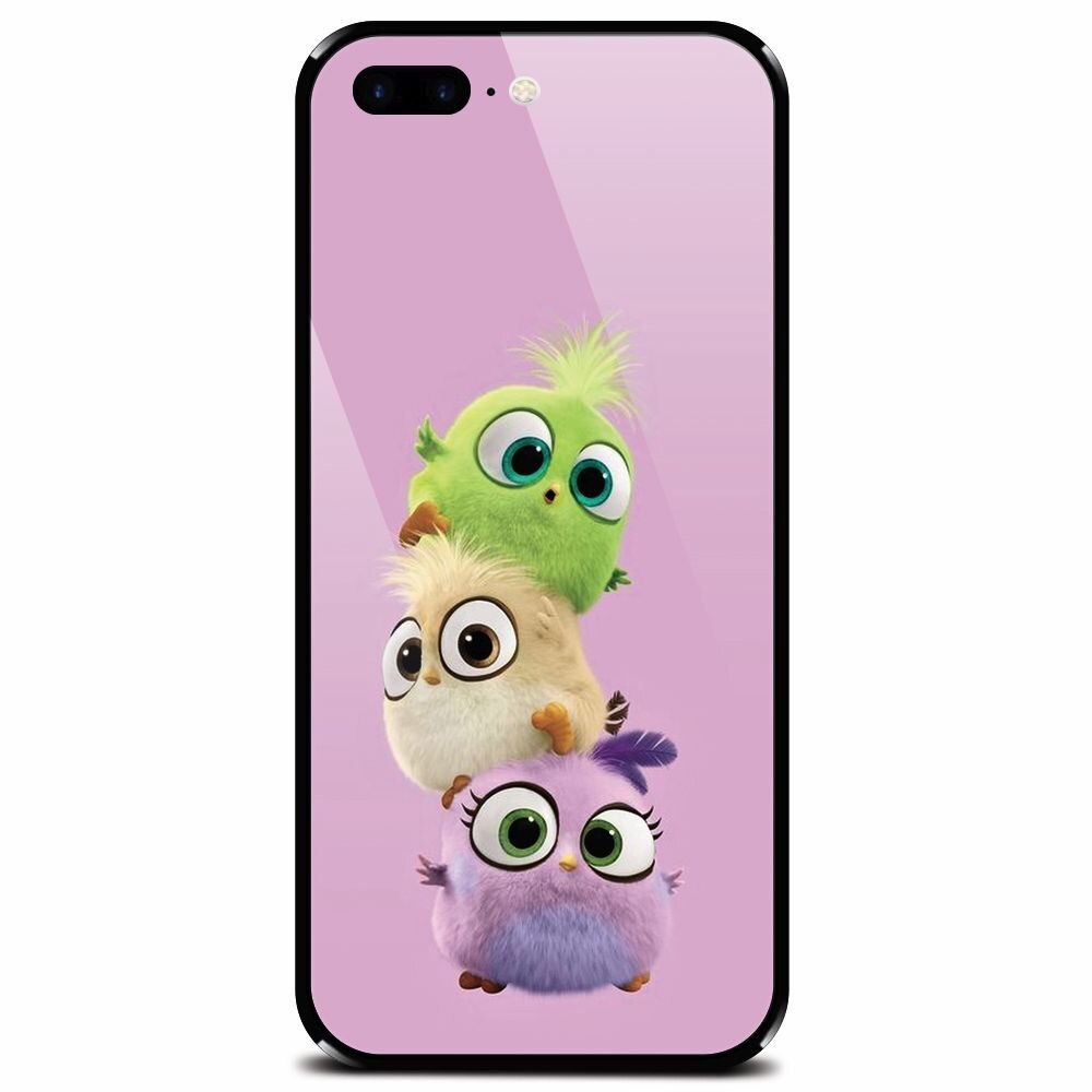 Husa din sticla securizata pentru Apple iPhone 7 Plus, Baby Birds