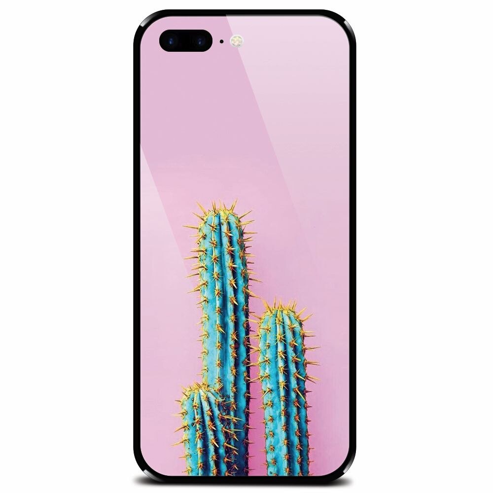 Husa din sticla securizata pentru Apple iPhone 8 Plus, Cactus 102