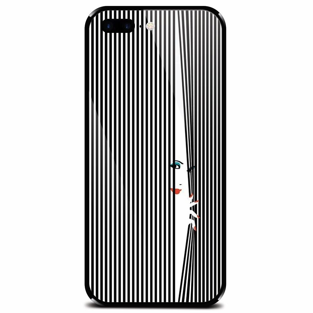 Husa din sticla securizata pentru Apple iPhone 7 Plus, Stripe
