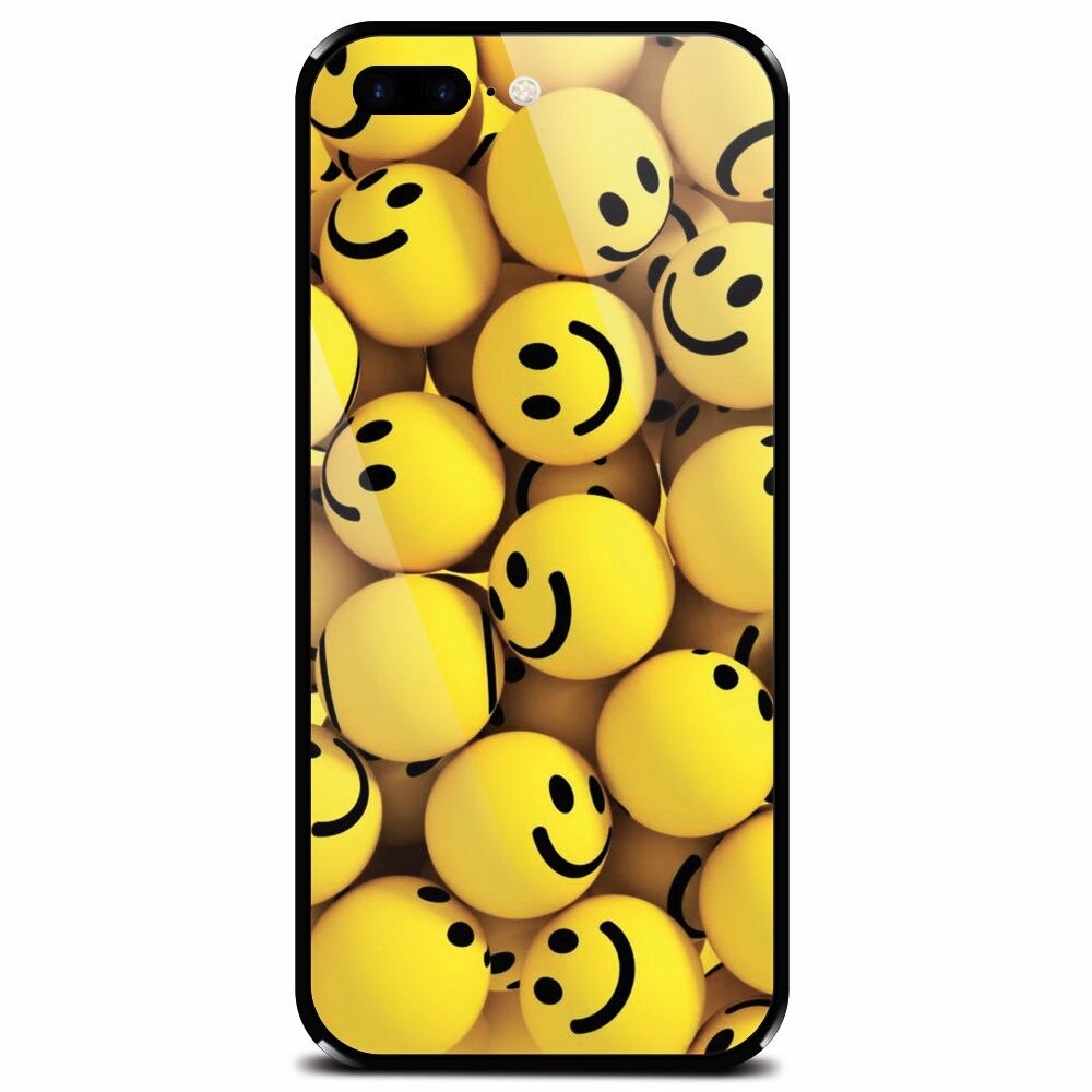 Husa din sticla securizata pentru Apple iPhone 8 Plus, Smiles 002