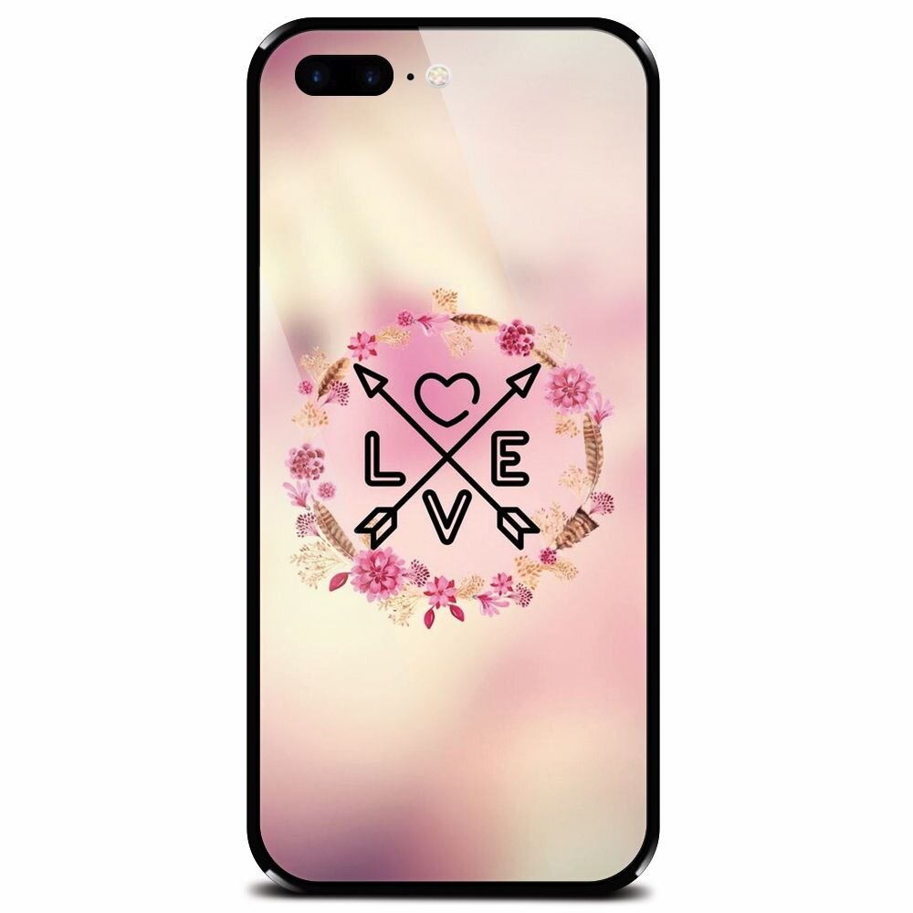 Husa din sticla securizata pentru Apple iPhone 7 Plus, Love Arrow