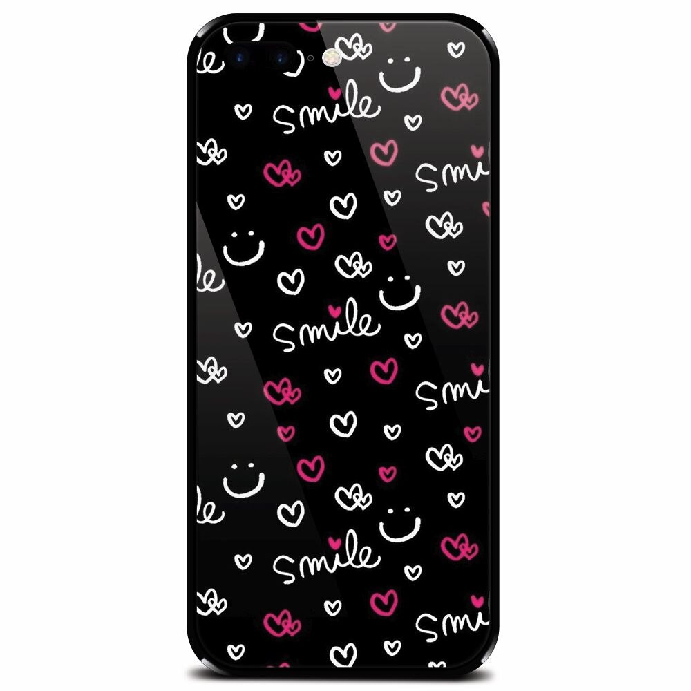 Husa din sticla securizata pentru Apple iPhone 7 Plus, Smile 101