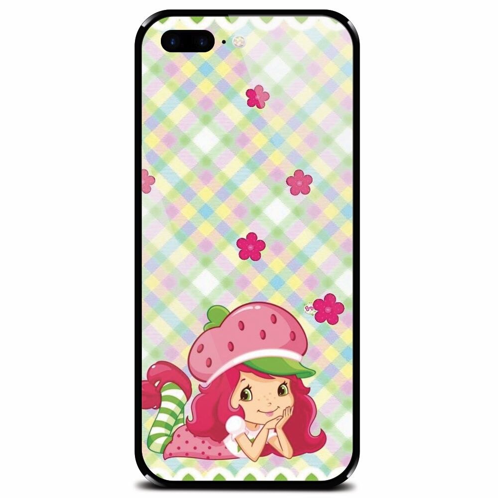 Husa din sticla securizata pentru Apple iPhone 7 Plus, Strawberry Girl