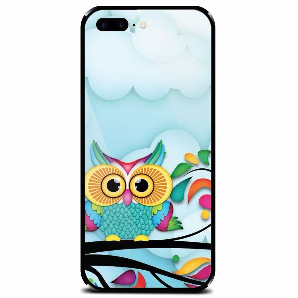 Husa din sticla securizata pentru Apple iPhone 7 Plus, Owl 102