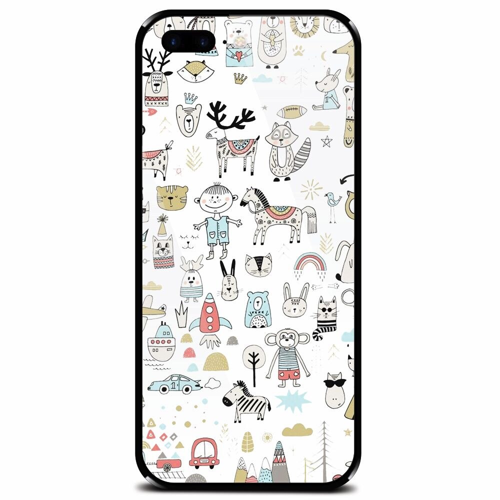 Husa din sticla securizata pentru Apple iPhone 8 Plus, Toys