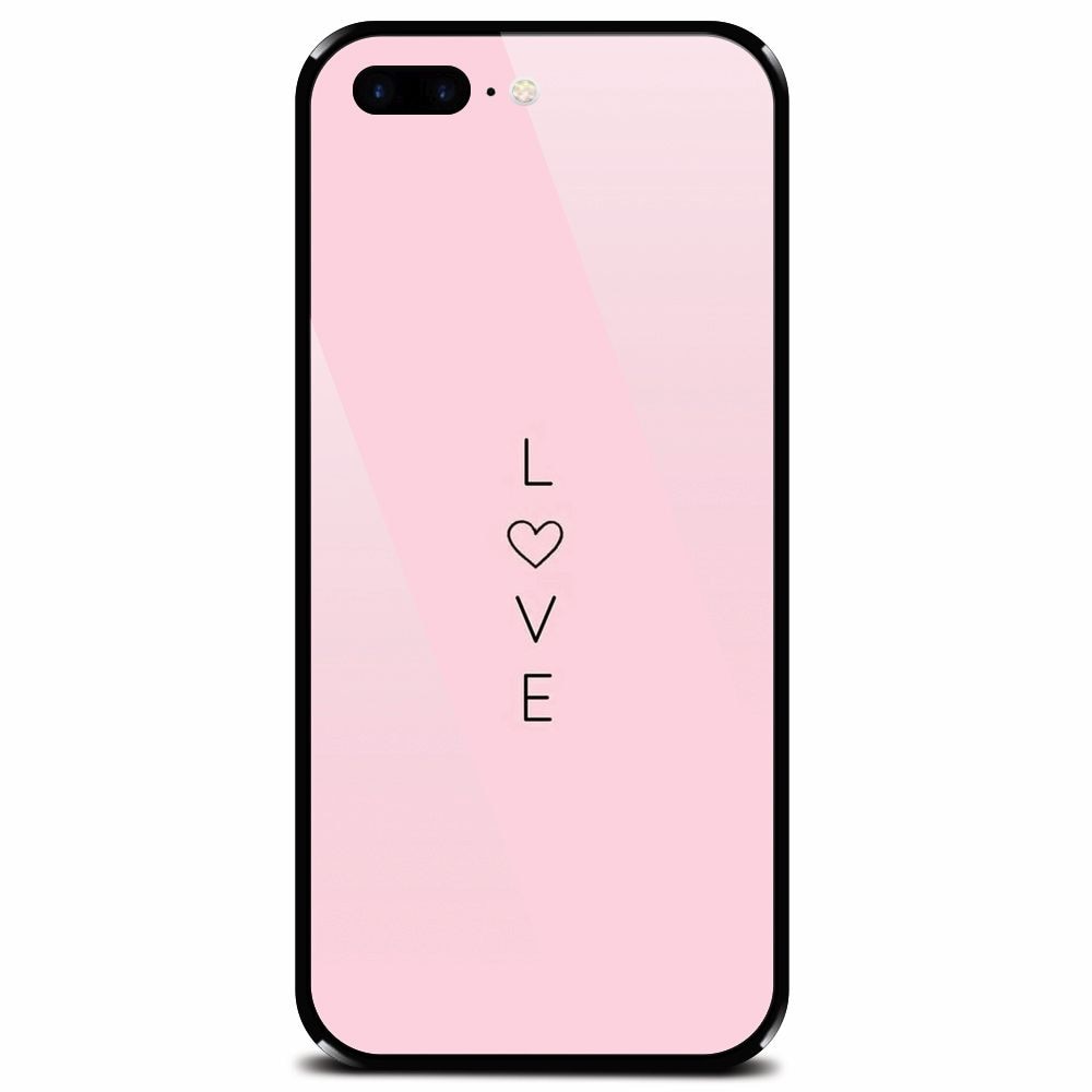 Husa din sticla securizata pentru Apple iPhone 7 Plus, Love