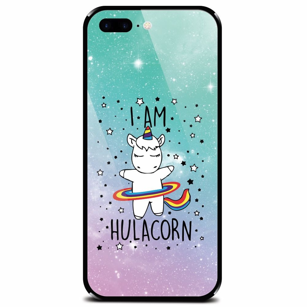 Husa din sticla securizata pentru Apple iPhone 8 Plus, I Am Hulacorn