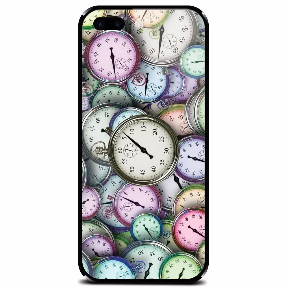 Husa din sticla securizata pentru Apple iPhone 8 Plus, Clocks