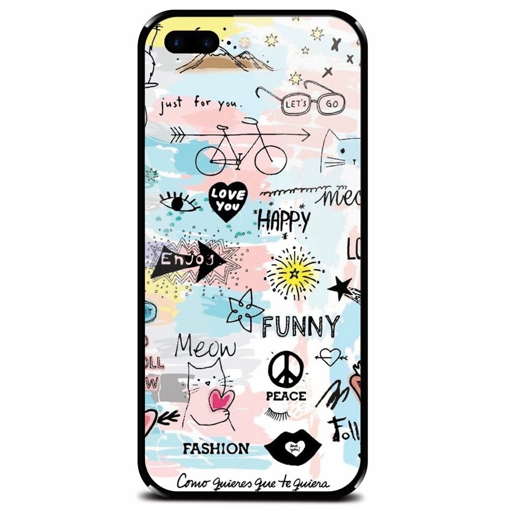 Husa din sticla securizata pentru Apple iPhone 7 Plus, Enjoy