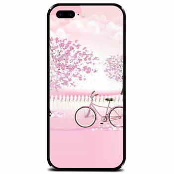 Husa din sticla securizata pentru Apple iPhone 8 Plus, Pink Spring Husa din sticla securizata pentru Apple iPhone 8 Plus, Pink Spring
