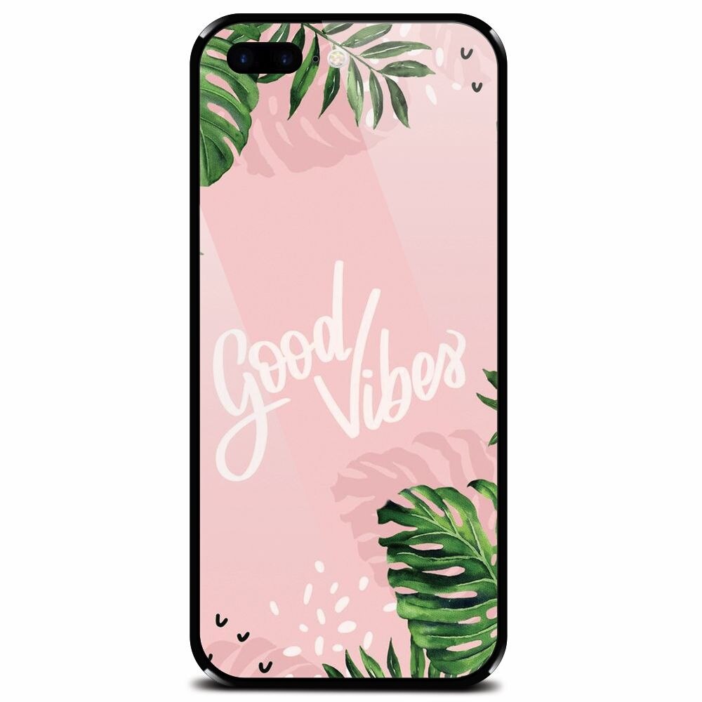 Husa din sticla securizata pentru Apple iPhone 8 Plus, Good Vibes