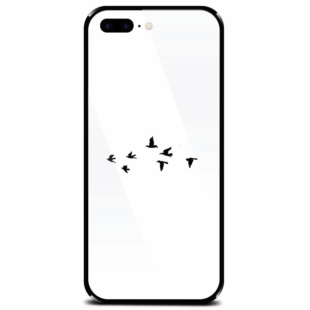 Husa din sticla securizata pentru Apple iPhone 7 Plus, Birds