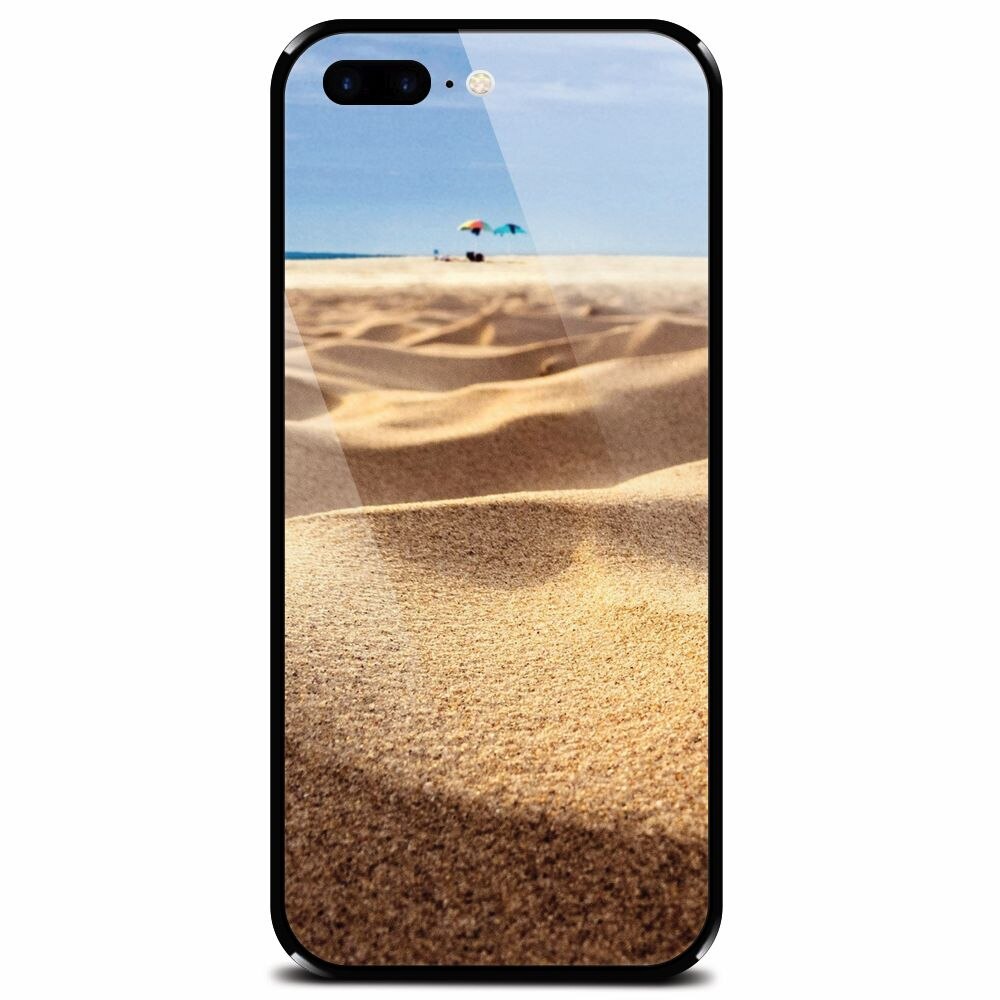 Husa din sticla securizata pentru Apple iPhone 7 Plus, Beach Sand Closeup Holiday