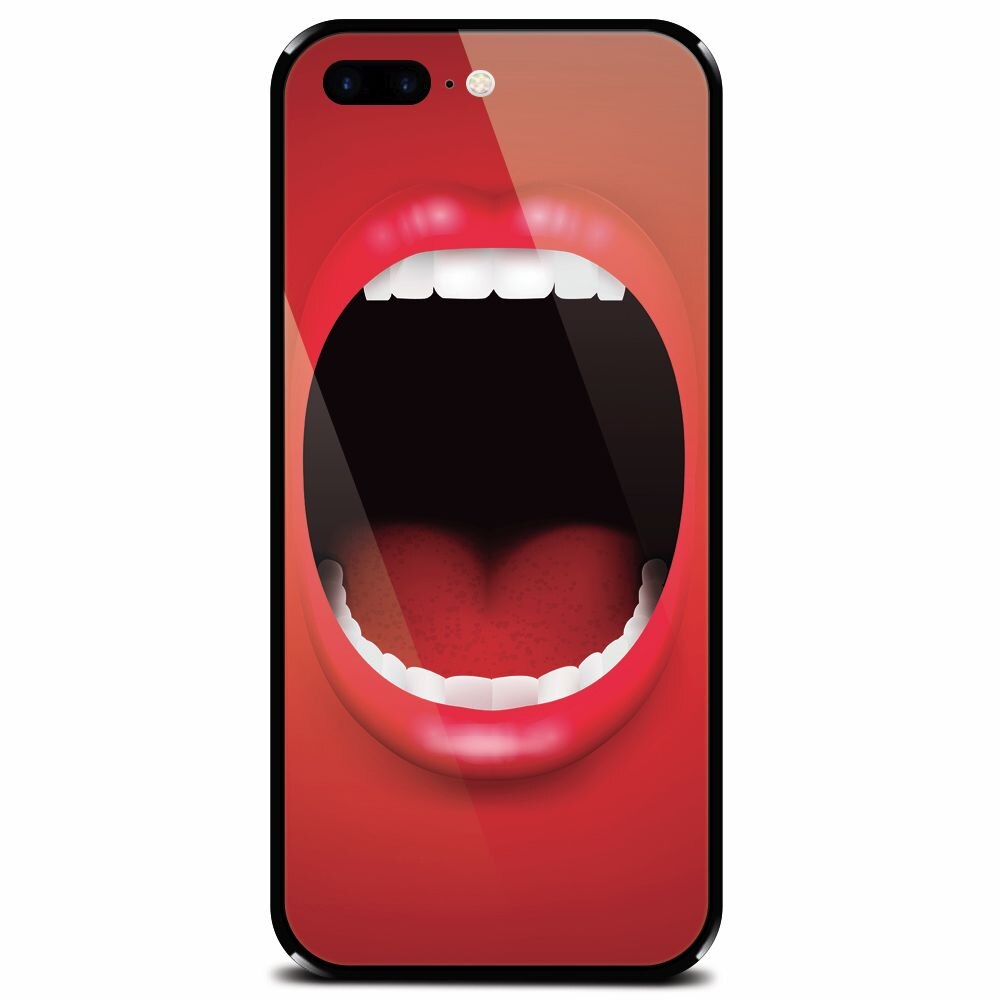 Husa din sticla securizata pentru Apple iPhone 7 Plus, Big Mouth