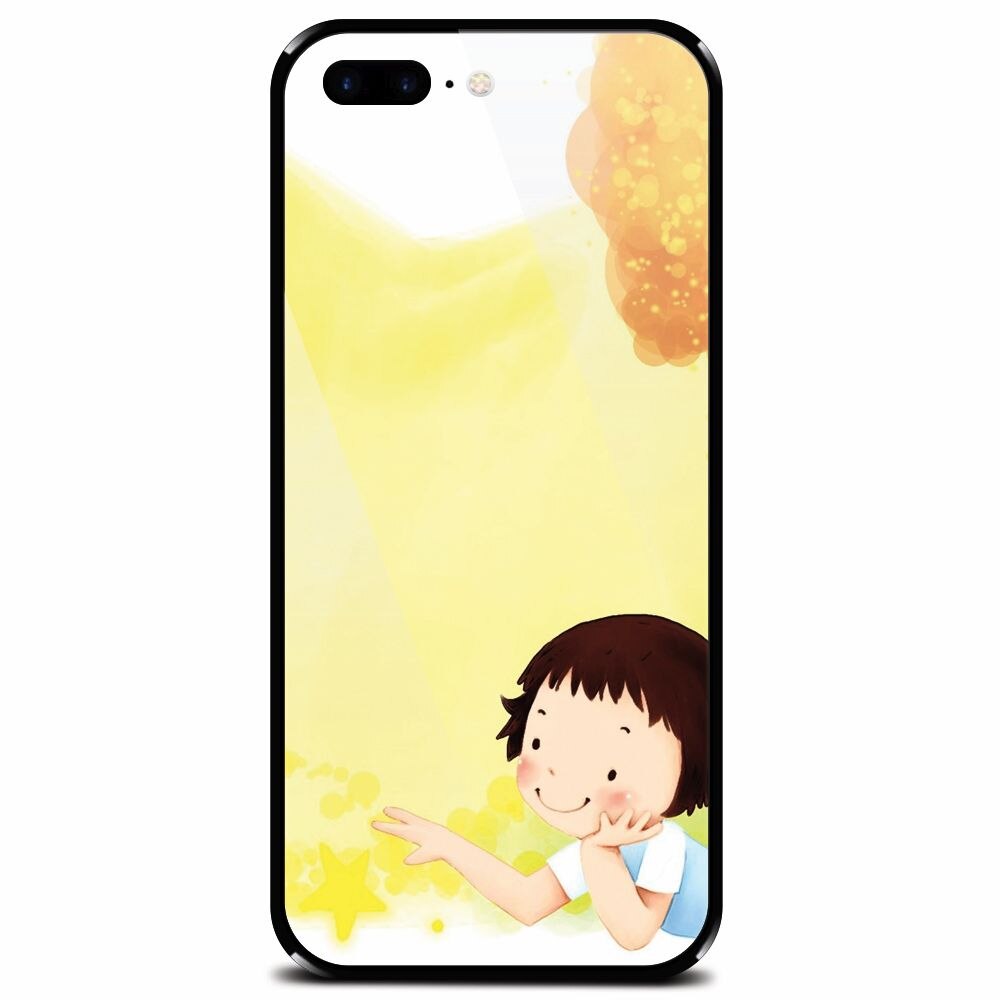Husa din sticla securizata pentru Apple iPhone 7 Plus, Child Autumn Paint Hd