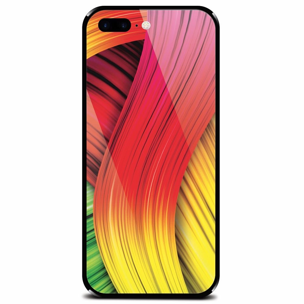 Husa din sticla securizata pentru Apple iPhone 7 Plus, Colorful Abstract