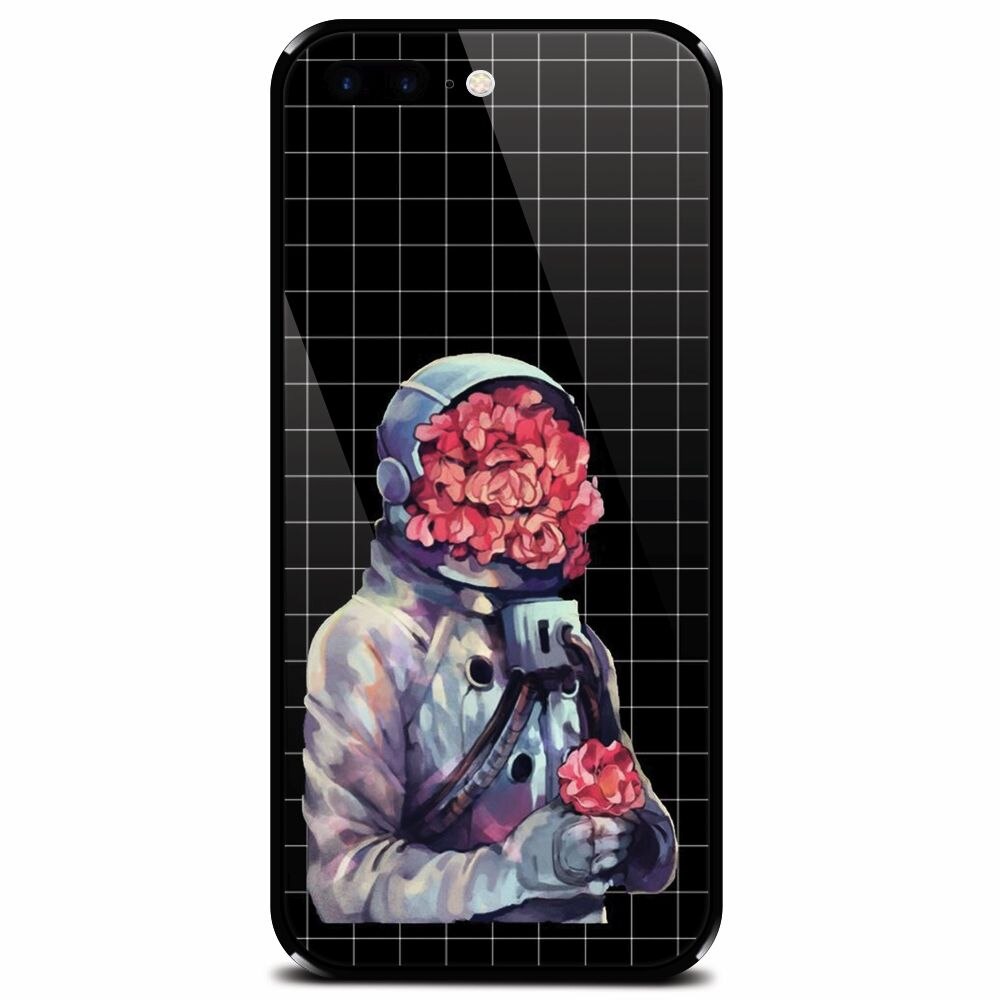 Husa din sticla securizata pentru Apple iPhone 7 Plus, Astronaut Love