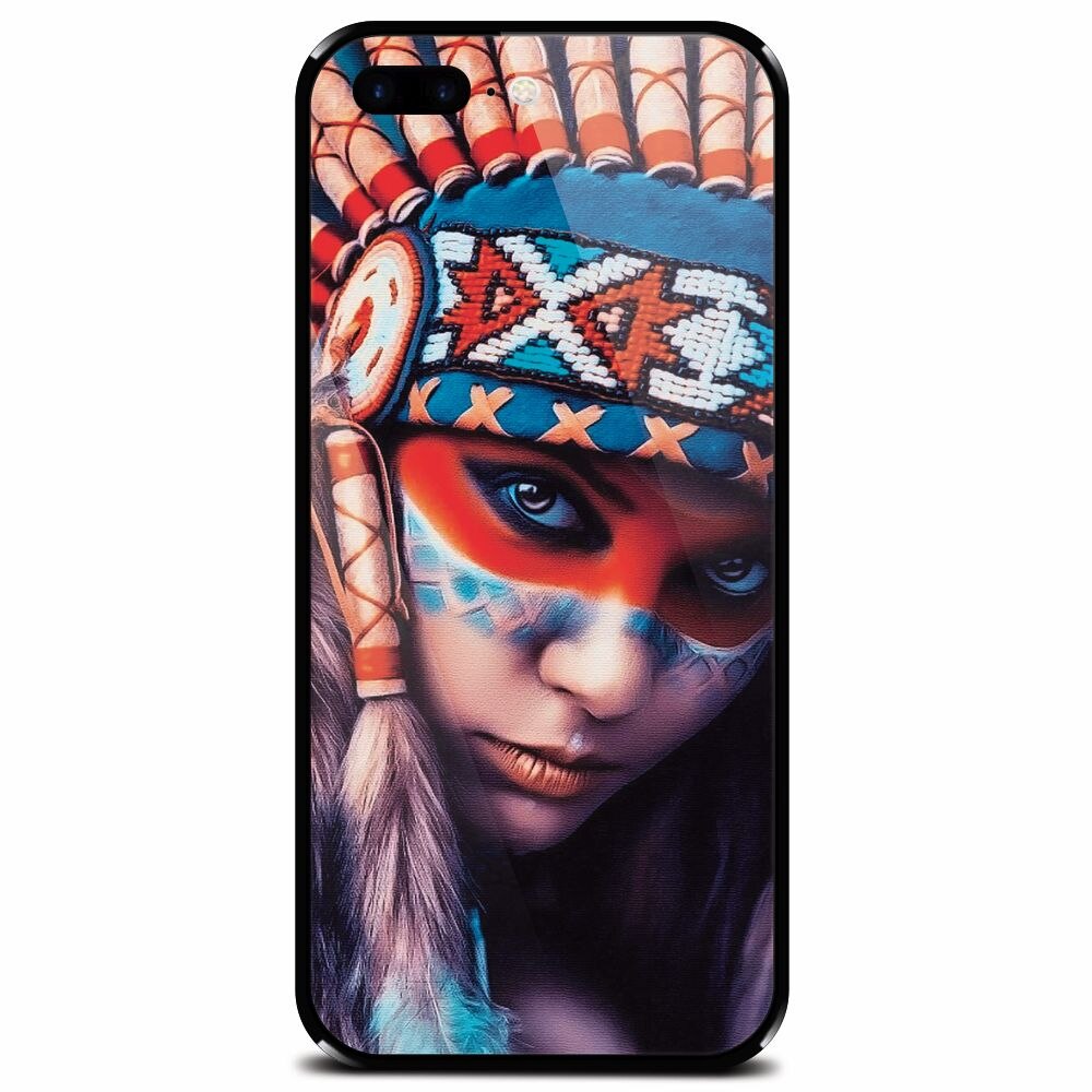 Husa din sticla securizata pentru Apple iPhone 7 Plus, Attractive Girl Model