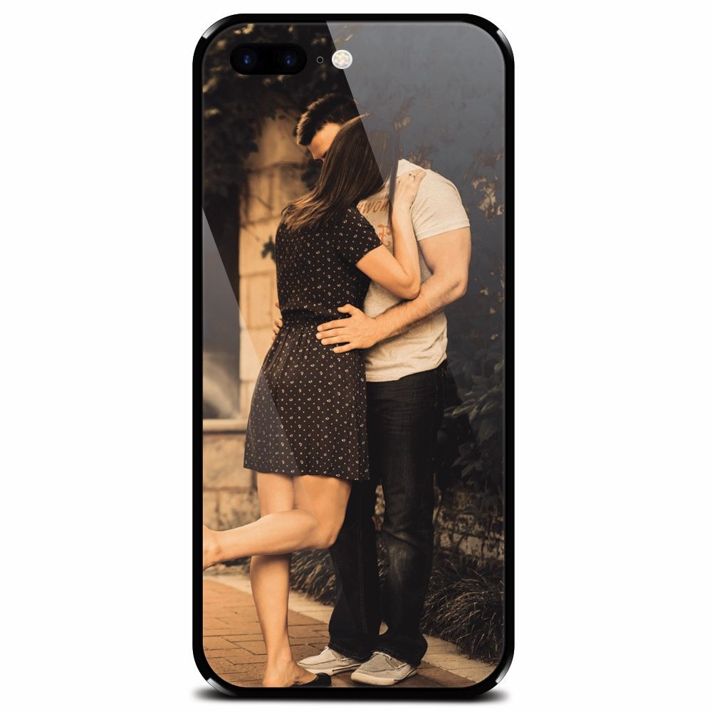 Husa din sticla securizata pentru Apple iPhone 8 Plus, Couple Kiss