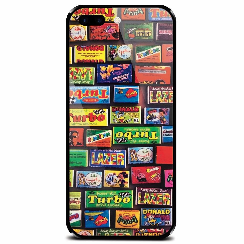 Husa din sticla securizata pentru Apple iPhone 8 Plus, Chewing Gum Turbo