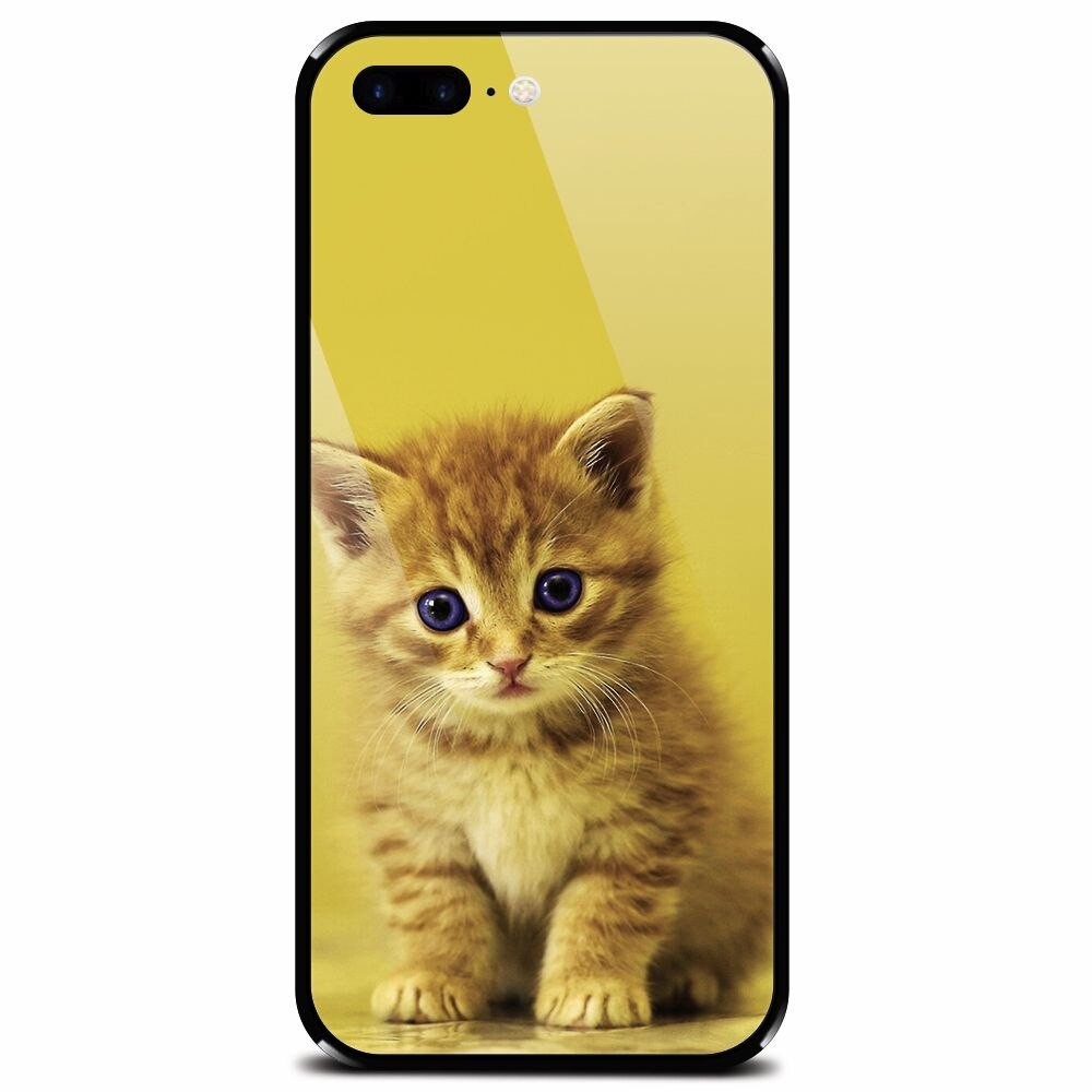 Husa din sticla securizata pentru Apple iPhone 8 Plus, Baby Kitten