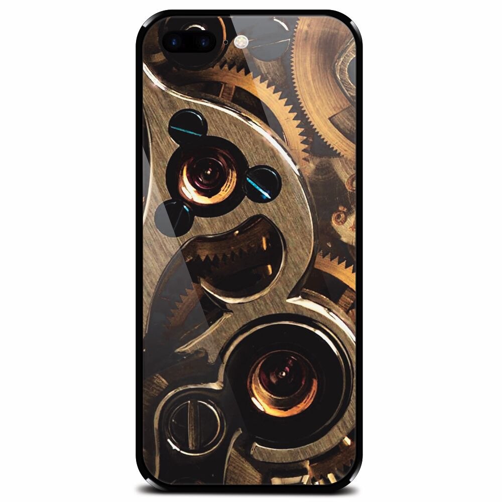 Husa din sticla securizata pentru Apple iPhone 8 Plus, Clock Mechanism