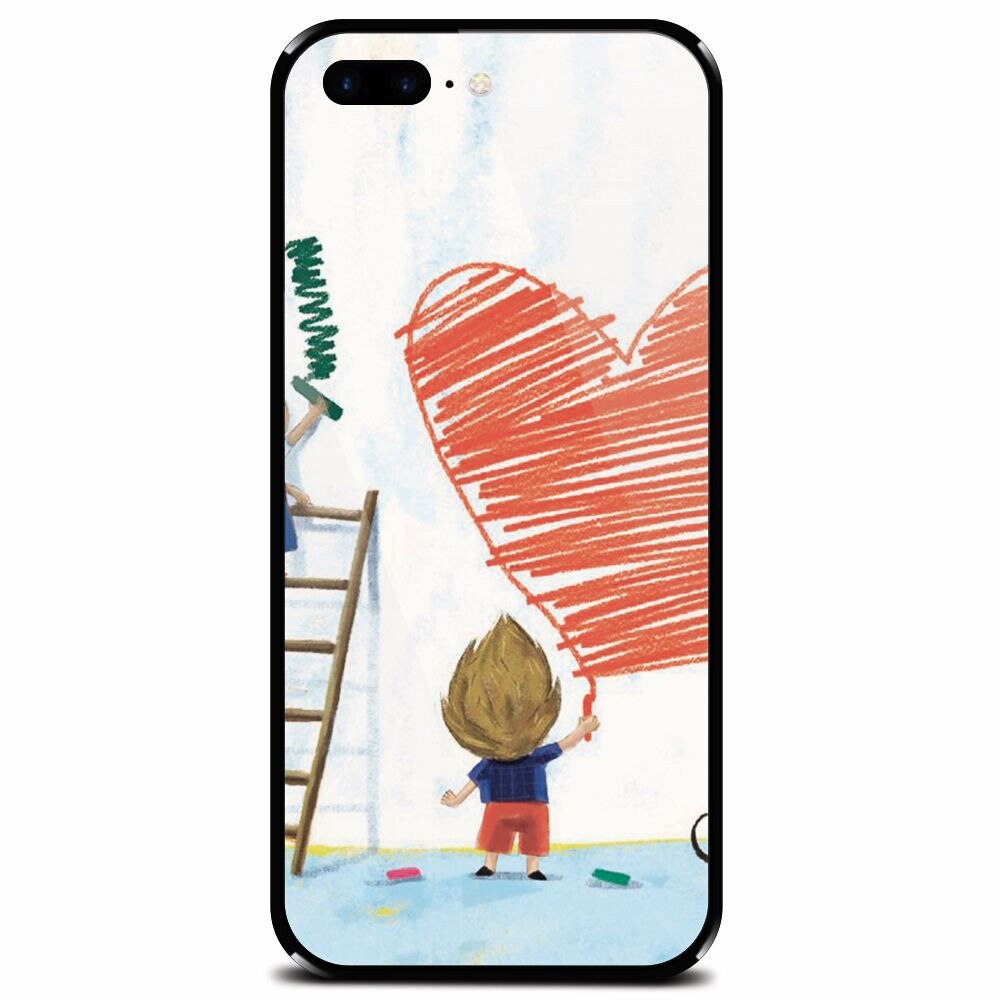 Husa din sticla securizata pentru Apple iPhone 7 Plus, I Love You Creatures