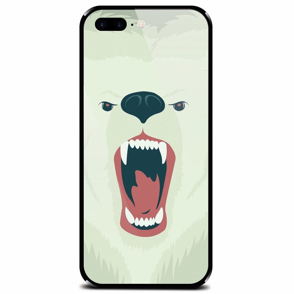 Husa din sticla securizata pentru Apple iPhone 7 Plus, Fierce Polar Bear Winter