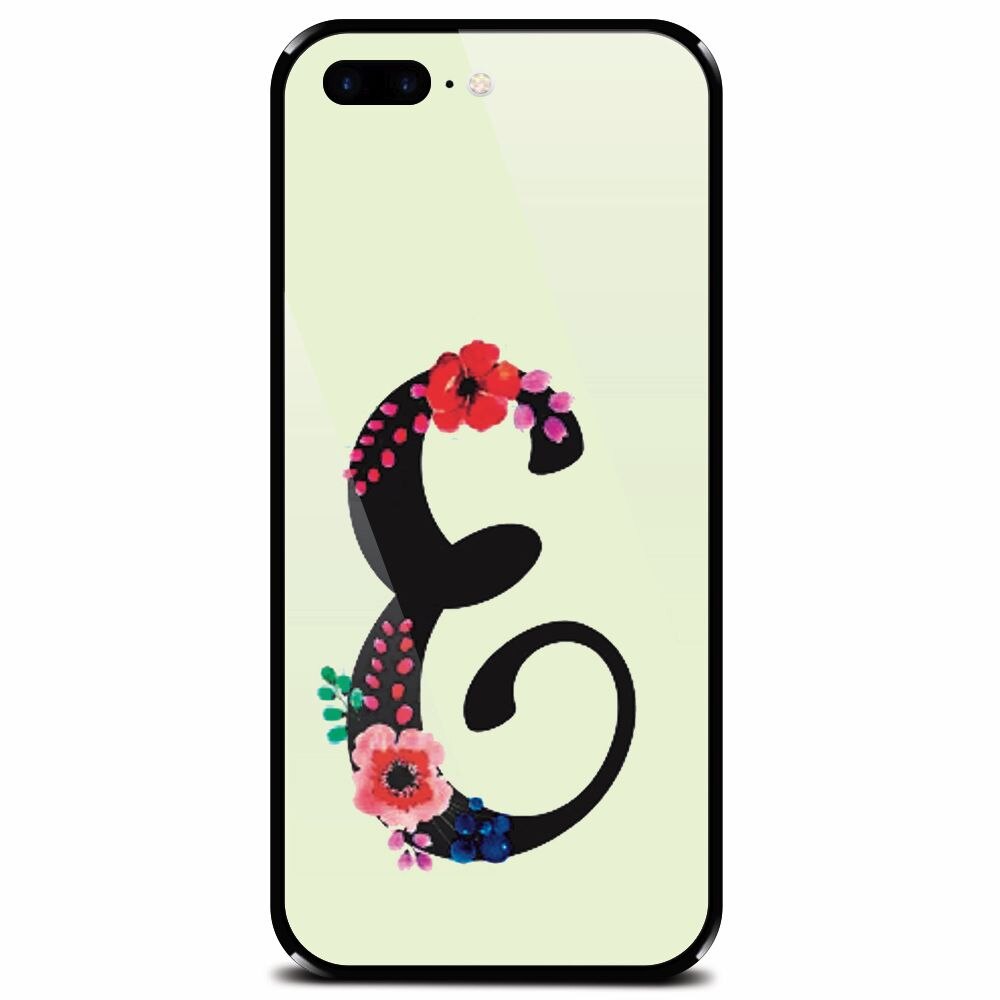 Husa din sticla securizata pentru Apple iPhone 8 Plus, Litera E