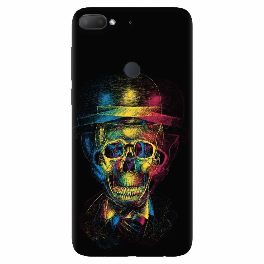 Husa silicon pentru Htc Desire 12 Plus, Colorfull skull 3d