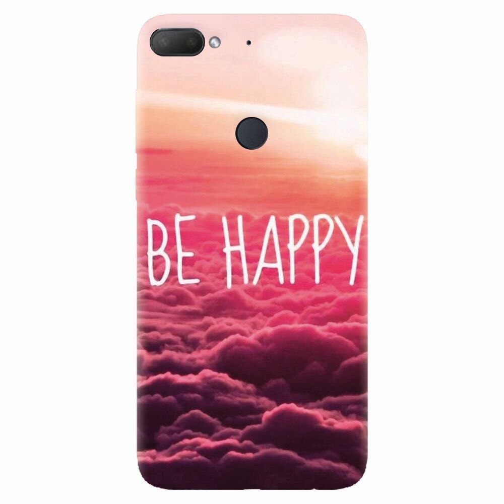 Husa silicon pentru Htc Desire 12 Plus, Be Happy Puffy Clouds