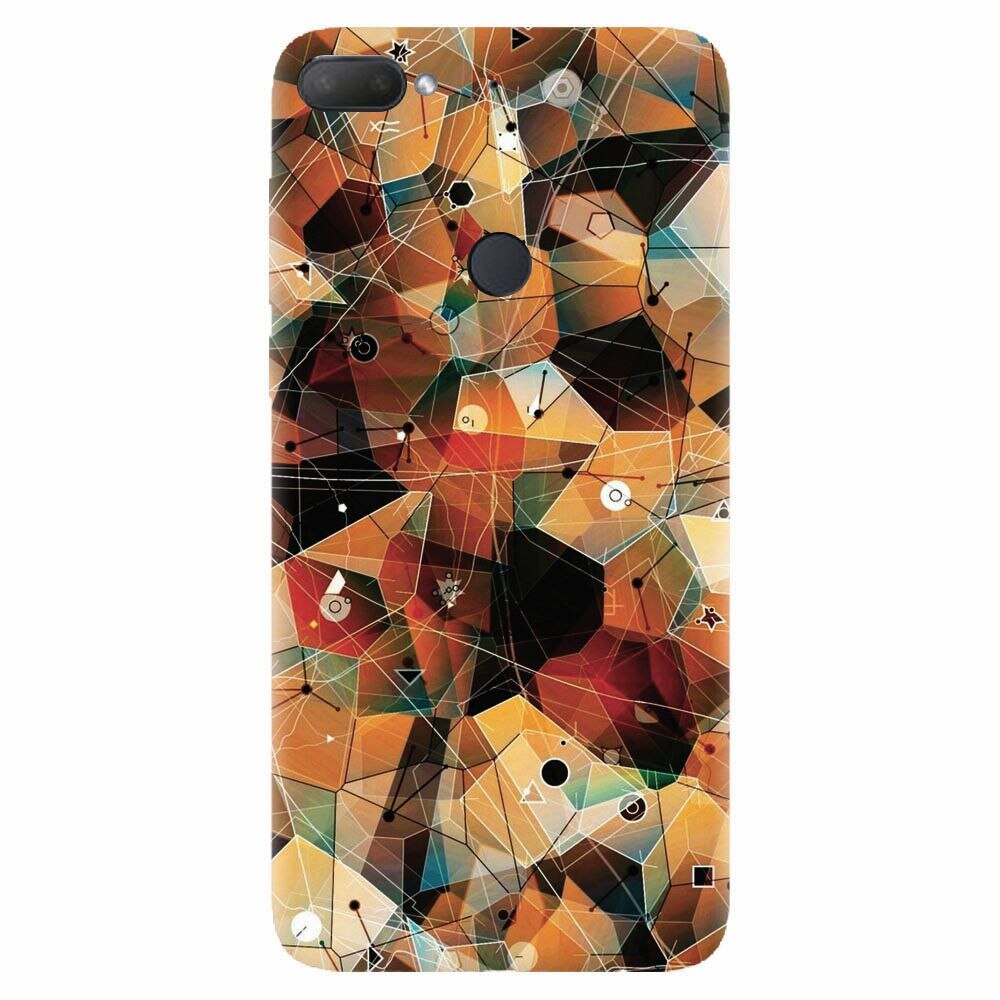 Husa silicon pentru Htc Desire 12 Plus, Abstract Triangles Connected Lines