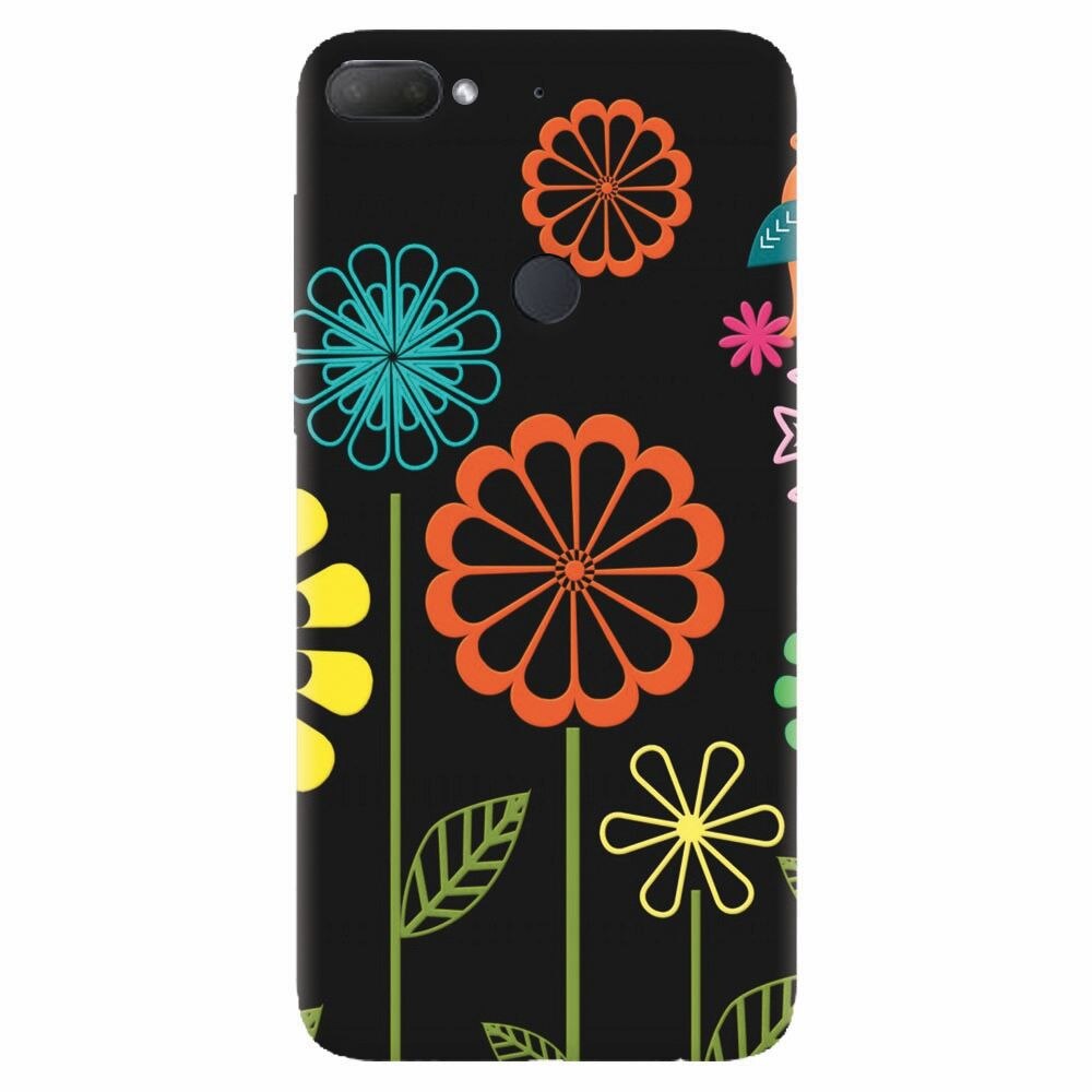 Husa silicon pentru Htc Desire 12 Plus, Colorful Spring Birds Flowers Vectors