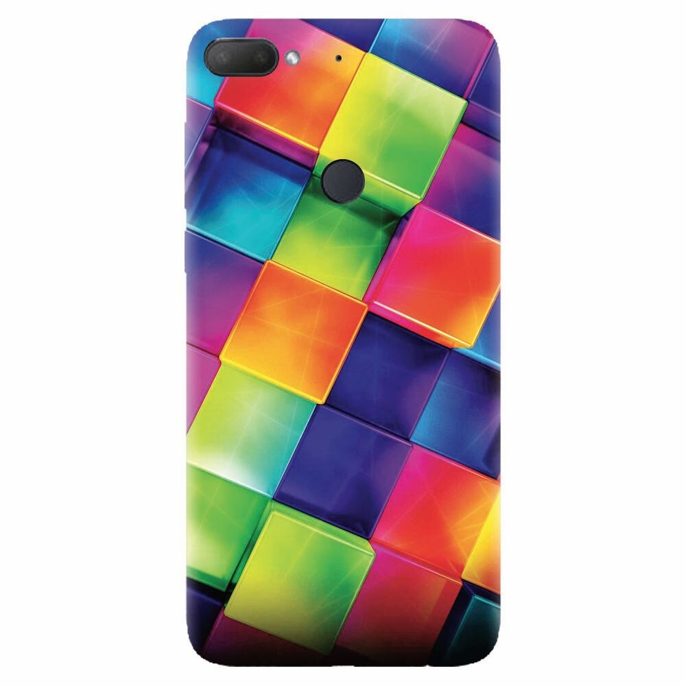 Husa silicon pentru Htc Desire 12 Plus, 3D Geometric Colorful