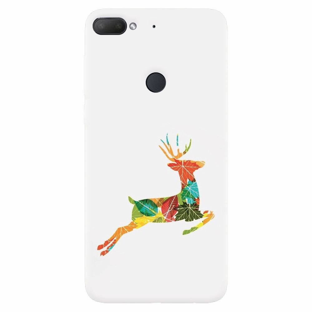 Husa silicon pentru Htc Desire 12 Plus, Colorful Reindeer Jump Illustration