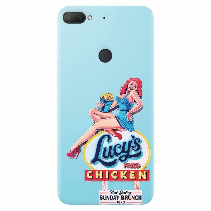 Силиконов калъф, съвместим с Htc Desire 12 Plus, American Vintage Restaurant Sign