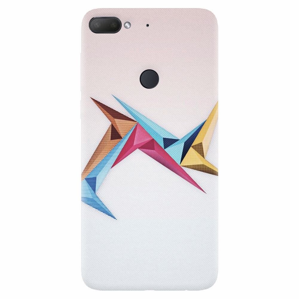 Husa silicon pentru Htc Desire 12 Plus, Abstract Minimalistic Colors Triangles