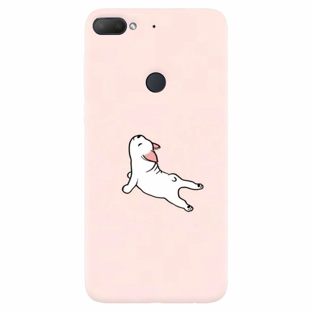 Husa silicon pentru Htc Desire 12 Plus, Cute Dog Streching