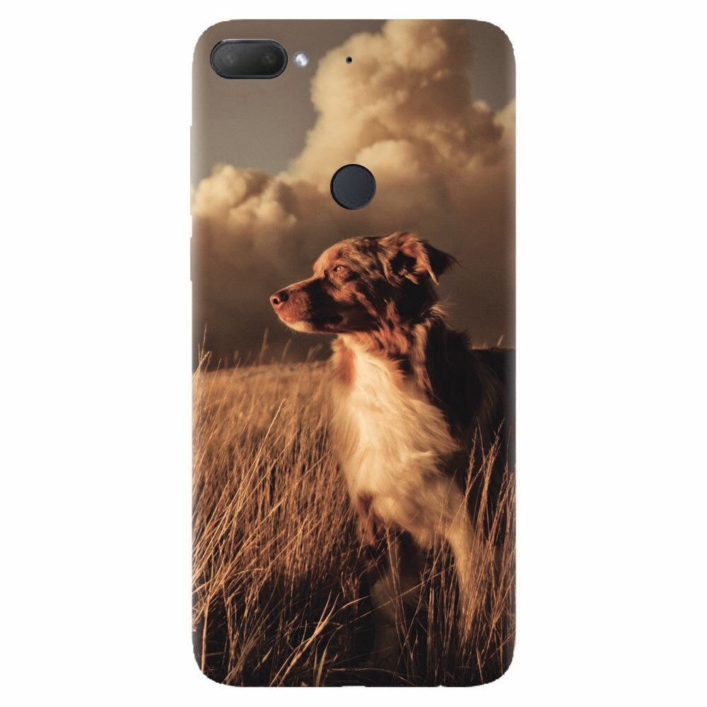 Husa silicon pentru Htc Desire 12 Plus, Alone Dog Animal In Grass