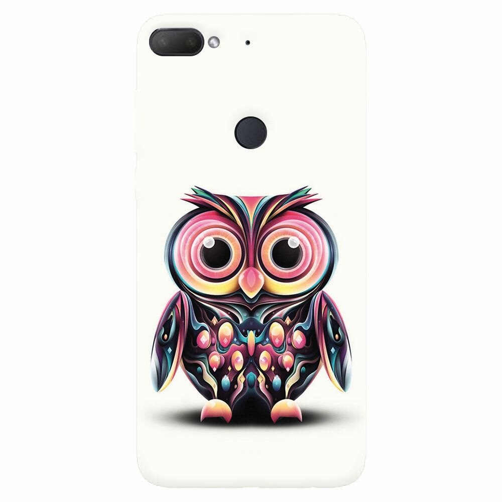 Husa silicon pentru Htc Desire 12 Plus, Colorful Owl Illustration