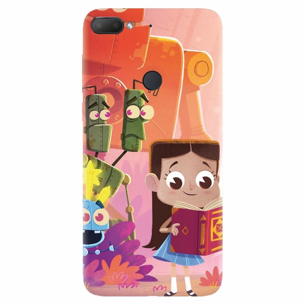 Husa silicon pentru Htc Desire 12 Plus, Children Kids Robots Illustration Colorful K