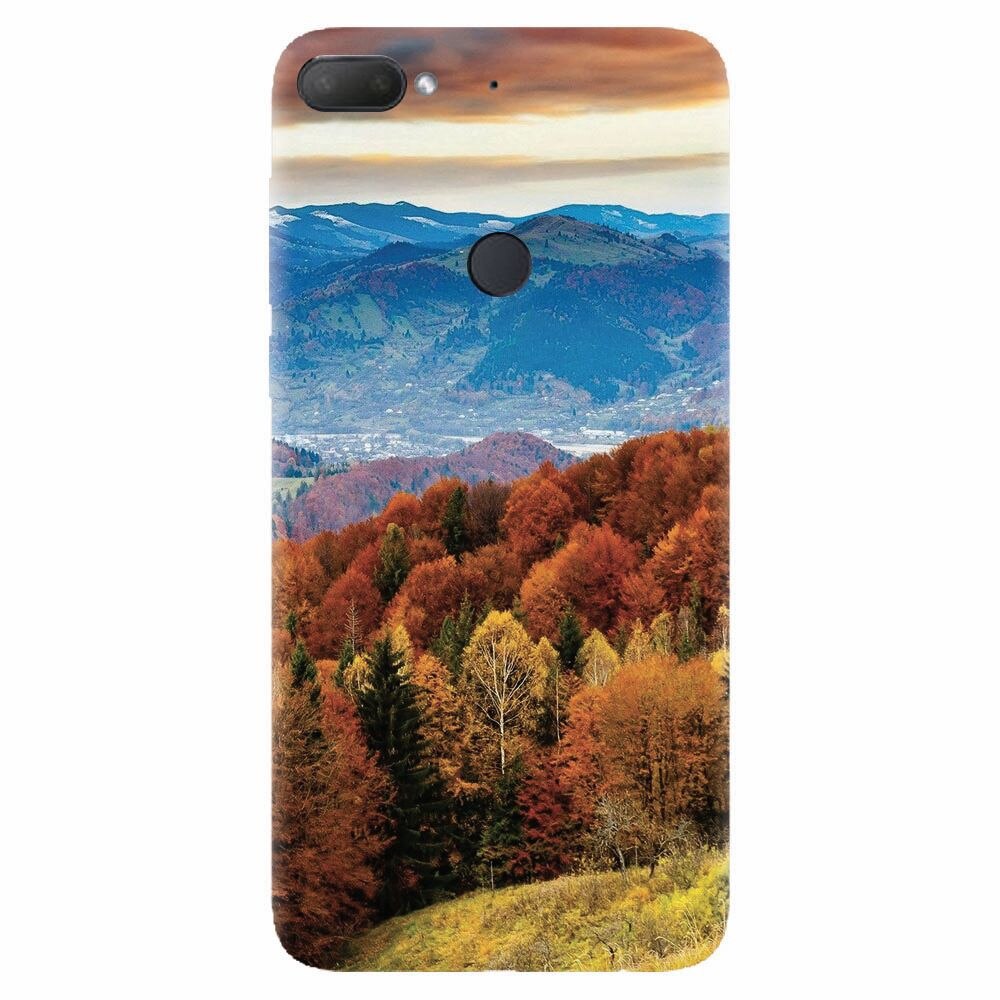 Husa silicon pentru Htc Desire 12 Plus, Autumn Mountain Fall Rusty Forest Colours