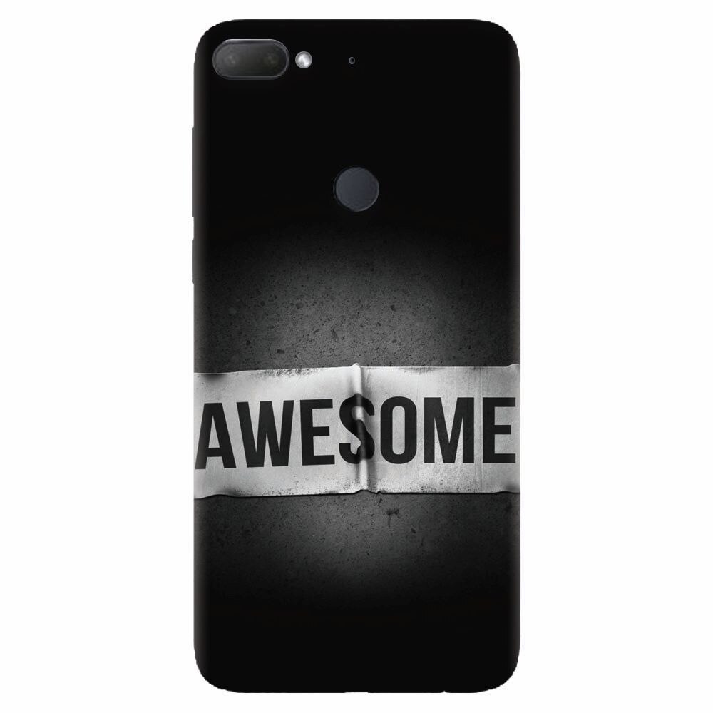Husa silicon pentru Htc Desire 12 Plus, Awesome Label Dark