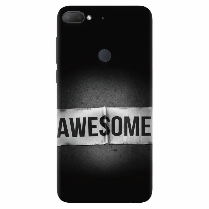 Силиконов кейс съвместим с Htc Desire 12 Plus, Awesome Label Dark