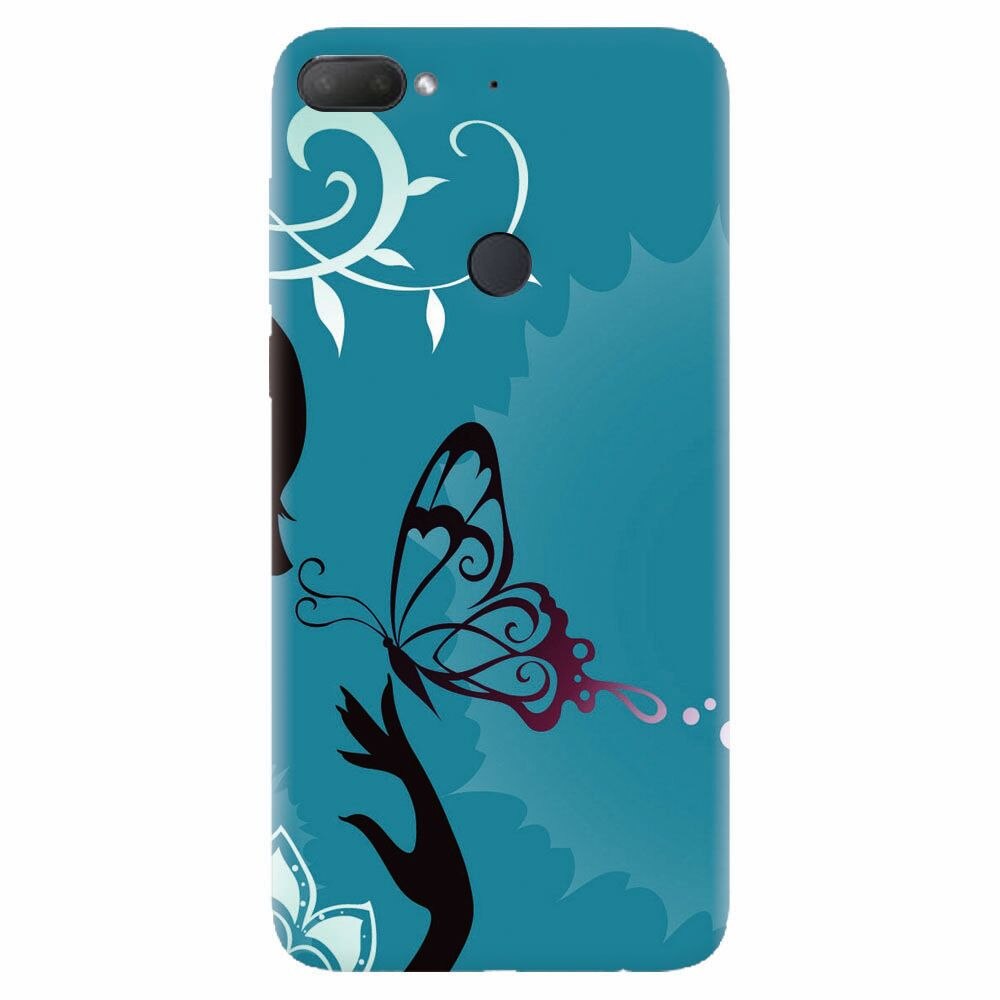 Husa silicon pentru Htc Desire 12 Plus, Blue Butterfly
