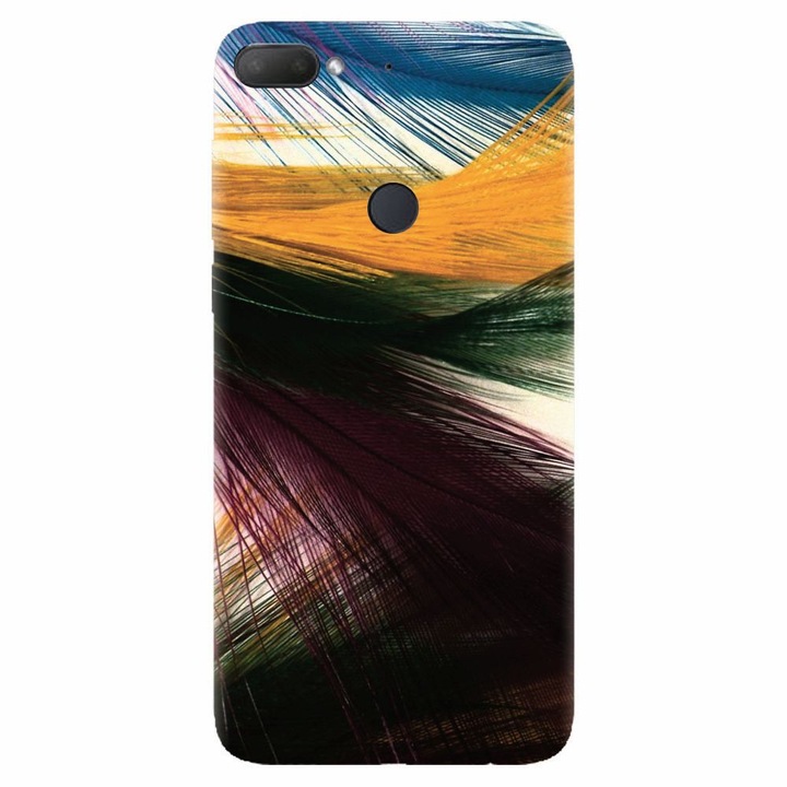 Силиконов капак, съвместим с Htc Desire 12 Plus, Цветни паунови пера