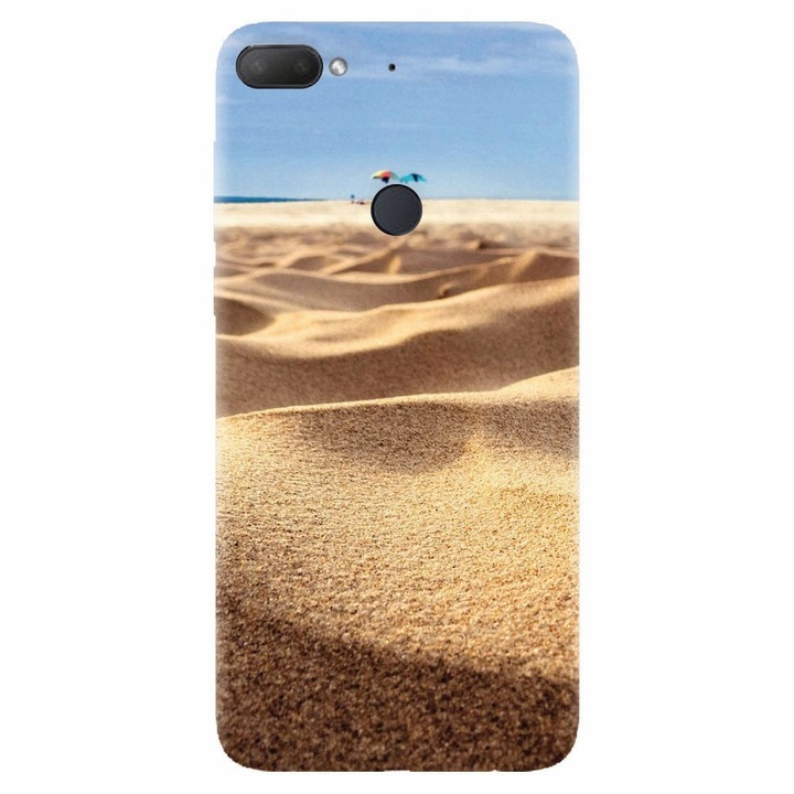 Силиконов капак, съвместим с Htc Desire 12 Plus, Beach Sand Closeup Holiday